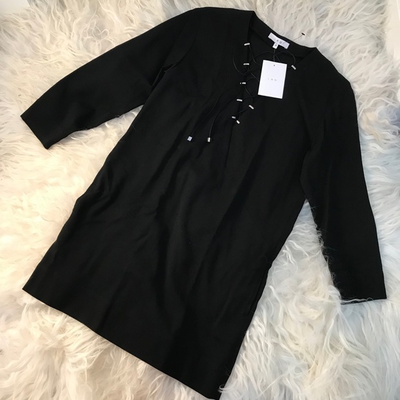 IRO Front Lace-Up Virgin Wool Blend Dress - Picture 3 of 11